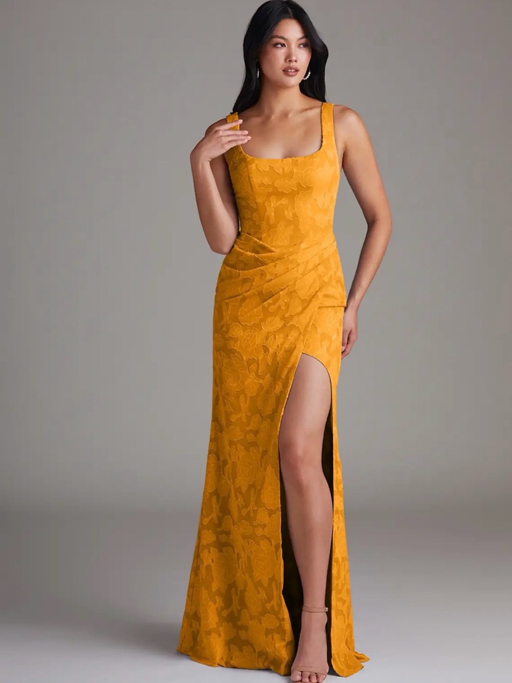 Azazie Mero Dress in Butterscotch